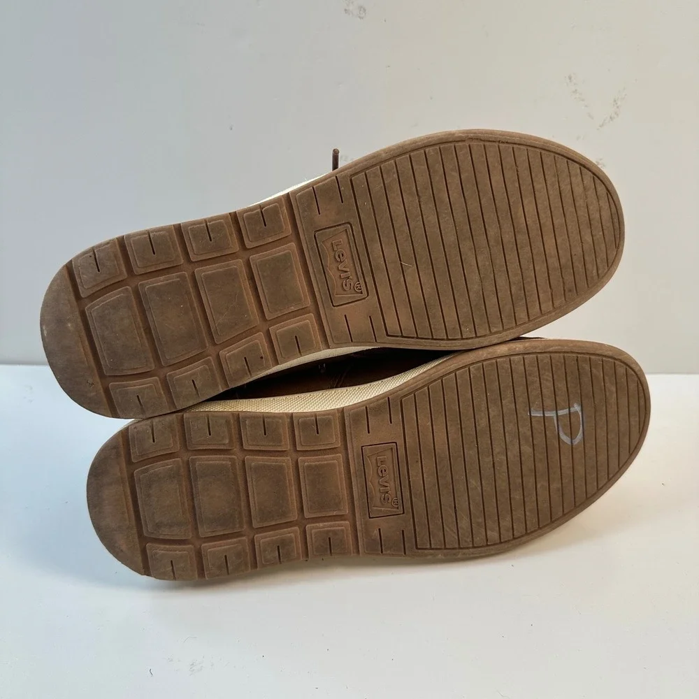 Levi's Casual Chukka Boots Shoes‎ Brown Lace Up Denim Accent Mens Size 9